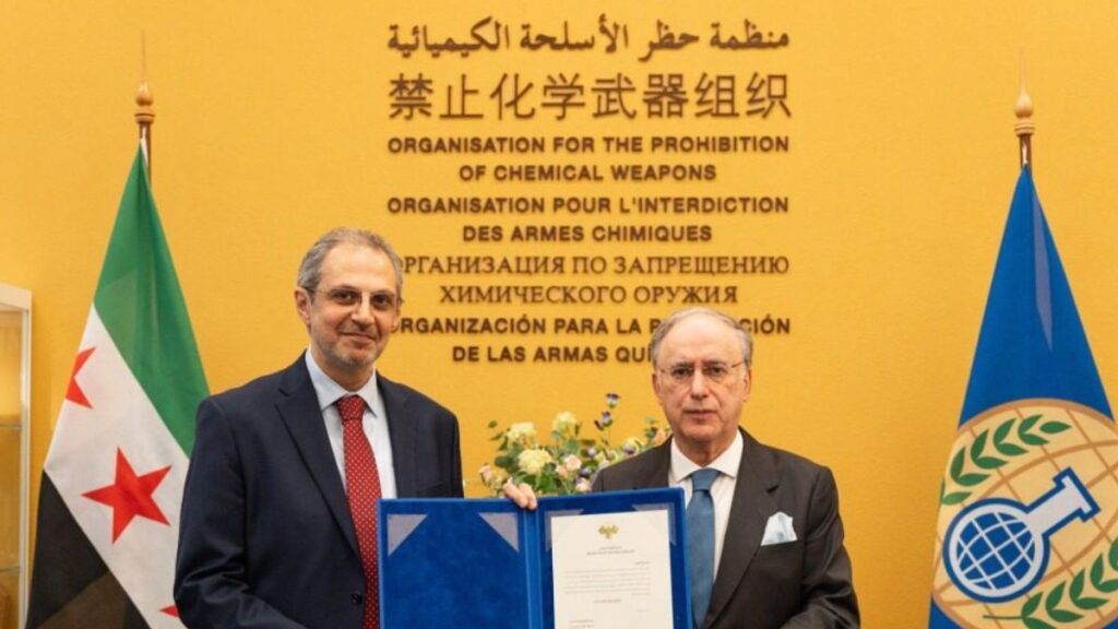 من تفعيل البعثة الدائمة لسوريا لدى منظمة حظر الأسلحة الكيميائية (opcw) - 22 تشرين الثاني 2025 (الإخبارية السورية)