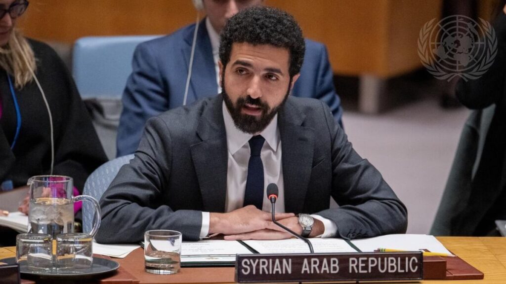 مندوب سوريا الدائم لدى الأمم المتحدة إبراهيم علبي - 19 تشرين الثاني 2025 (UN)
