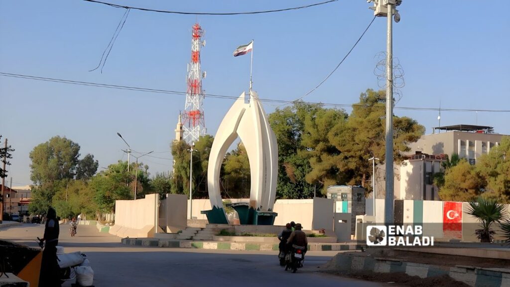 دوار الجوزة في مدينة راس العين شمالي الحسكة - 13 تشرين الأول 2025 (عنب بلدي)