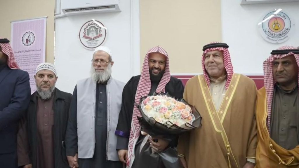 من مناقشة رسالة الدكتوراه لـ(عبد الله المحيسني) في جامعة دمشق - 15 كانون الثاني 2026 (الدكتور عبدالله المحيسني/ فيسبوك)