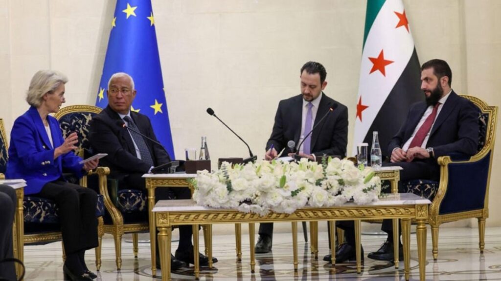 لقاء رئيسة المفوضية الأوروبية و رئيس المجلس الأوروبي بالرئيس أحمد الشرع - دمشق 9 كانون الثاني 2026 (الإتحاد الأوربي)