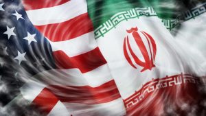 صورة رمزية للعلمين الأمريكي والإيراني (Ohde/ Bildagentur-online/picture-alliance)