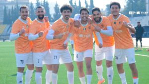 احتفال لاعبي نادي الوحدة عقب انتصارهم على نادي الجيش - 15 كانون الثاني 2026 (نادي الوحدة الرياضي)

