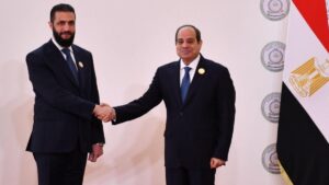 تخشى القاهرة من أن تتحول سوريا إلى ملاذ آمن لمعارضين مصريين ( Egyptian Presidency/Anadolu/picture alliance)