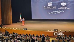 جانب من حفل افتتاح معرض دمشق الدولي للكتاب في مدينة المعارض - 6 شباط 2026 (عنب بلدي/أحمد مسلماني)
