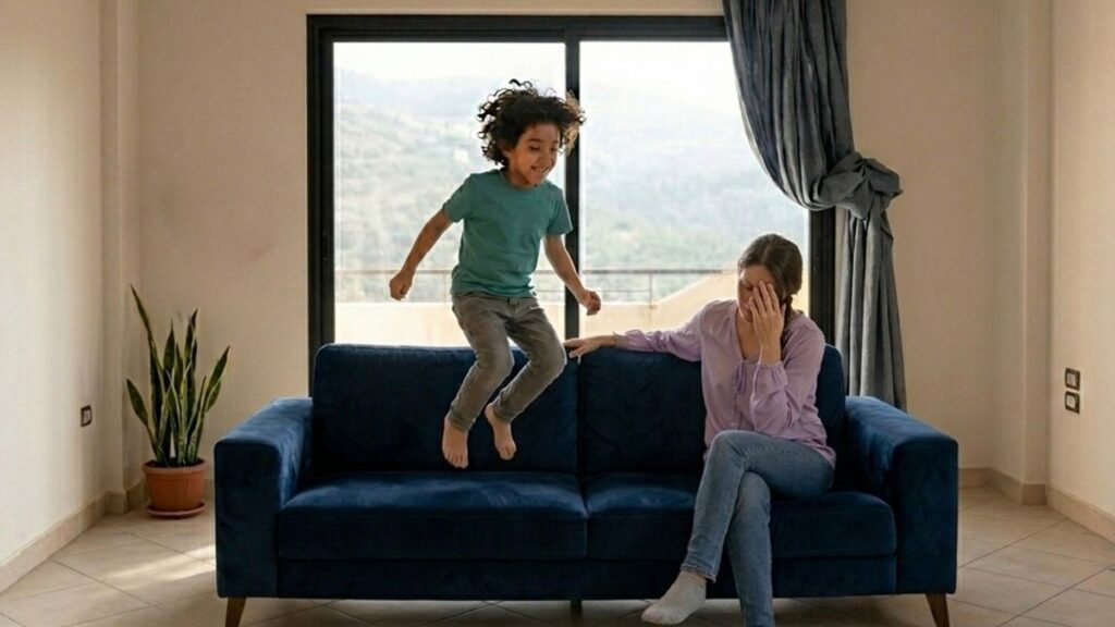 الحركة الزائدة سلوك طبيعي لدى الأطفال لكن هناك ممارسات قد تساعد الأهل على تشخيص وجود اضطراب عصبي (عنب بلدي/مولّدة بالذكاء الاصطناعي)