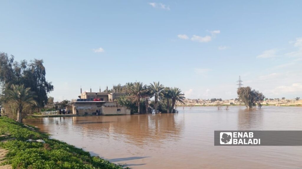 فيضان نهر الخابور في مدينة الحسكة - 24 آذار 2026 (عنب بلدي)