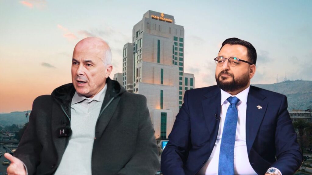 رئيس لجنة مكافحة الكسب غير المشروع باسل السويدان (يمين) وحاكم مصرف سوريا الأسبق دريد درغام (عنب بلدي)