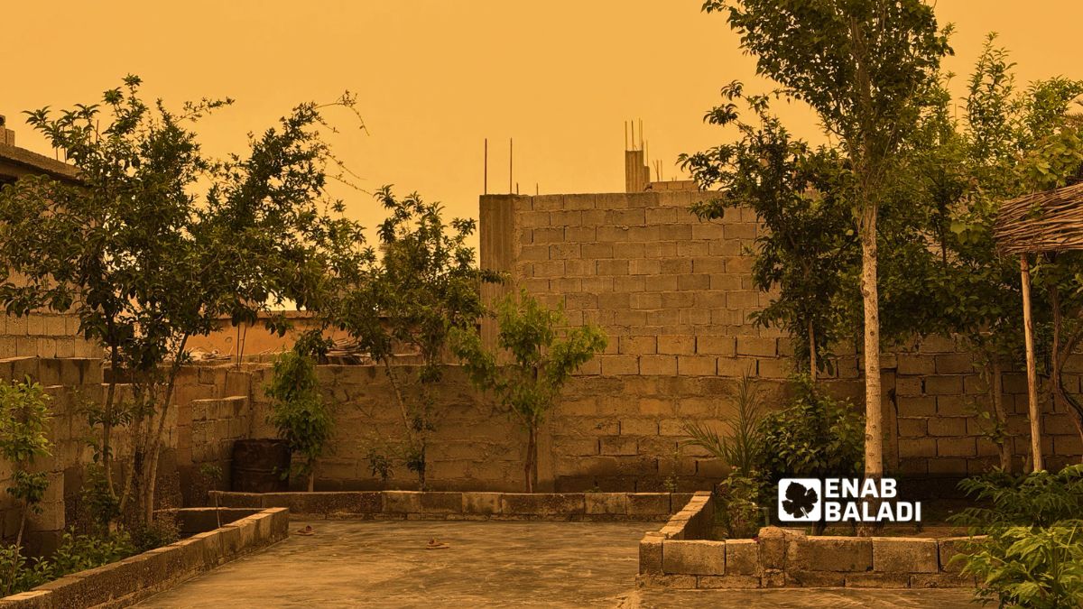 ريف دير الزور خلال عاصفة ترابية - 18 نيسان 2026 (عنب بلدي / مروان المضحي)