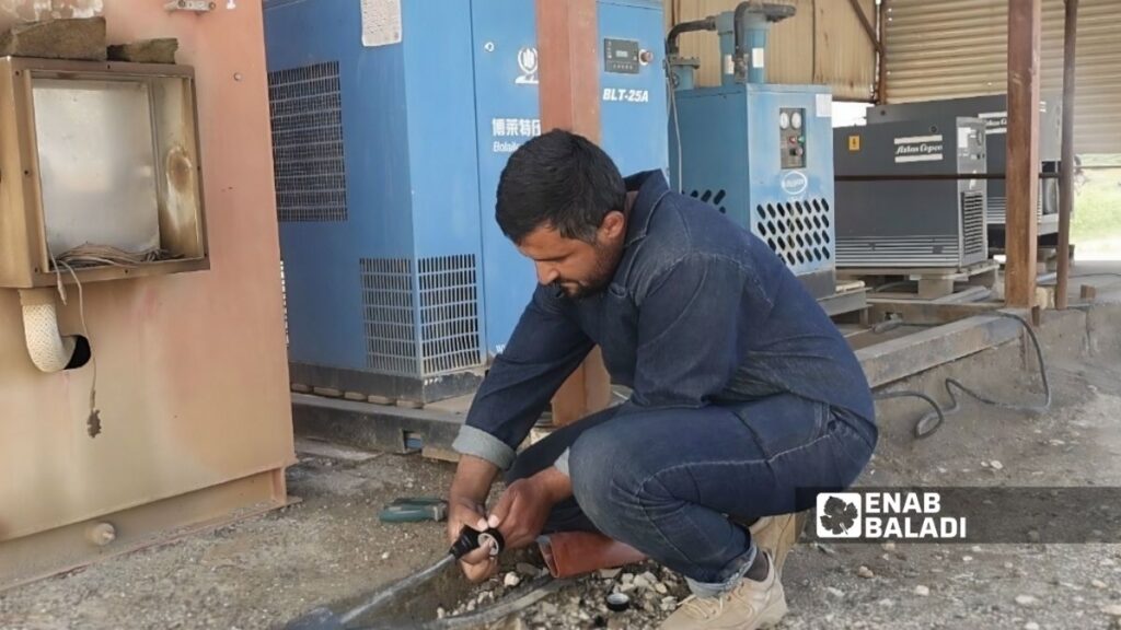 من عمليات الصيانة للعنفة الثالثة بمحطة الجبسة - 28 نيسان 2026 (عنب بلدي)