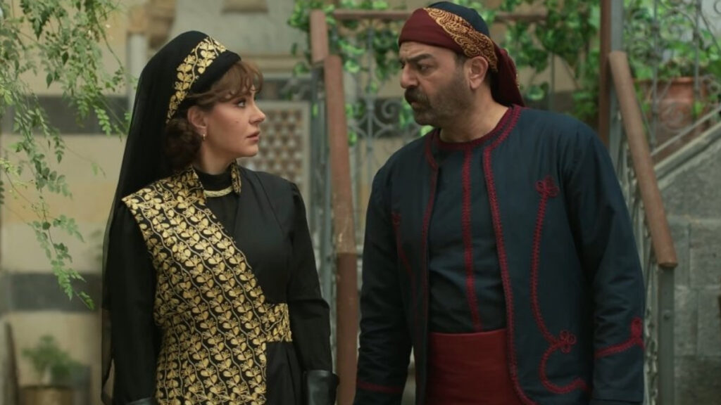 الفنانان سامر المصري وديمة قندلفت في مشهد من مسلسل "النويلاتي" - 17 آذار 2026 (قناة الجديد)
