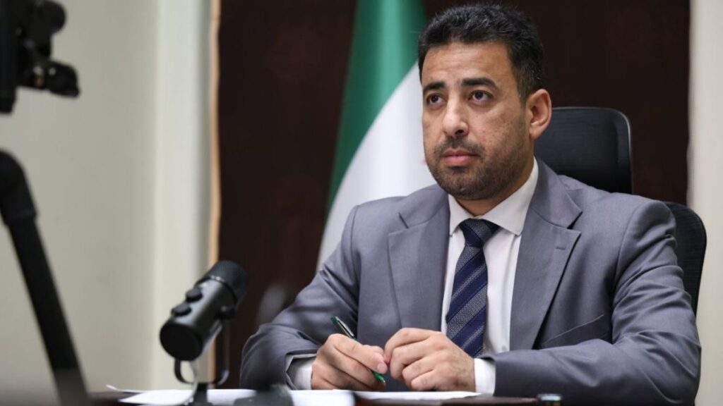 من اجتماع وزير الصحة السوري مصعب العلي مع مركز الملك سلمان لإطلاق البرنامج السعودي التطوعي الافتراضي لدعم كوادر الصحة - 13 نيسان 2026 (وزارة الصحة السورية)