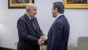 وزير الخارجية السوري أسعد الشيباني يلتقي الرئيس الجزائري عبد المجيد تبون - 4 حزيران 2026 (وزارة الخارجية السورية)
