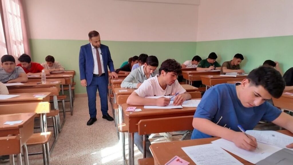 من أجواء امتحانات شهادة التعليم الأساسي والإعدادية الشرعية في سوريا - 4 حزيران 2026 (وزارة التربية السورية)