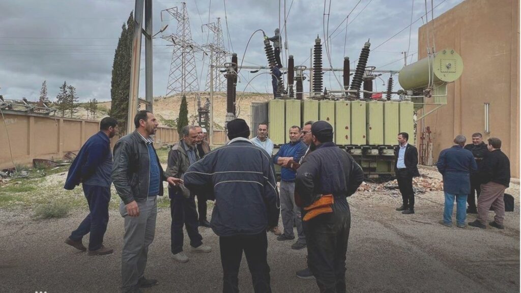 أعمال إعادة تأهيل محطة ضخ مسكنة بريف حلب- 9 نيسان 2026 (وزارة الطاقة السورية)