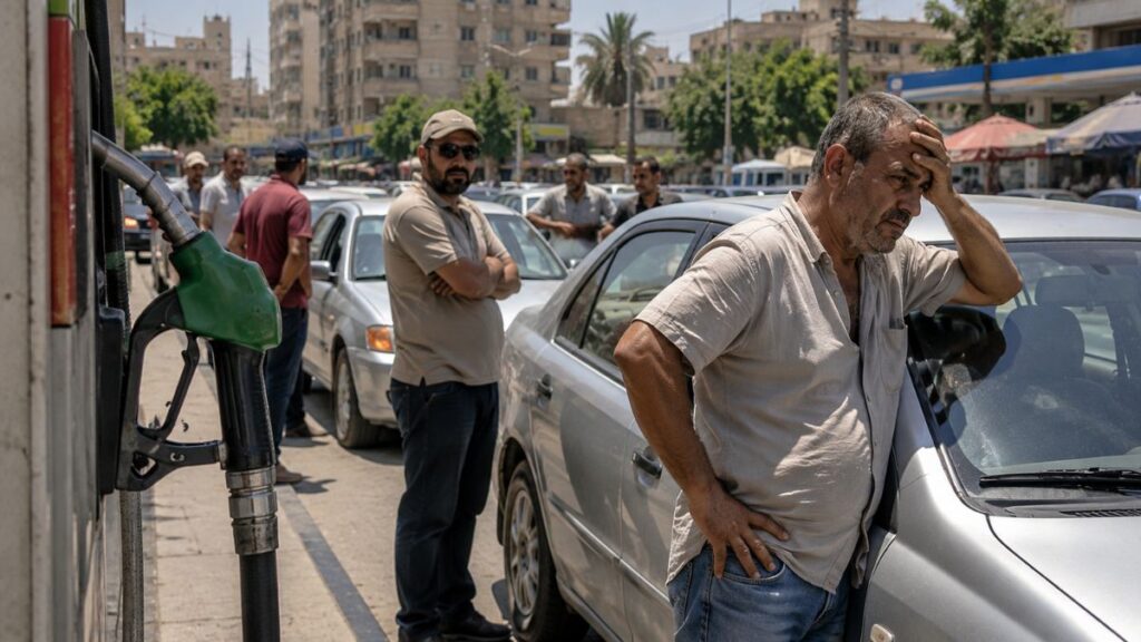 بدأت محطات المحروقات البيع بتسعيرة جديدة رغم غياب الإعلان الرسمي - 24 تموز 2026 (عنب بلدي/ مولدة بالذكاء الاصطناعي)