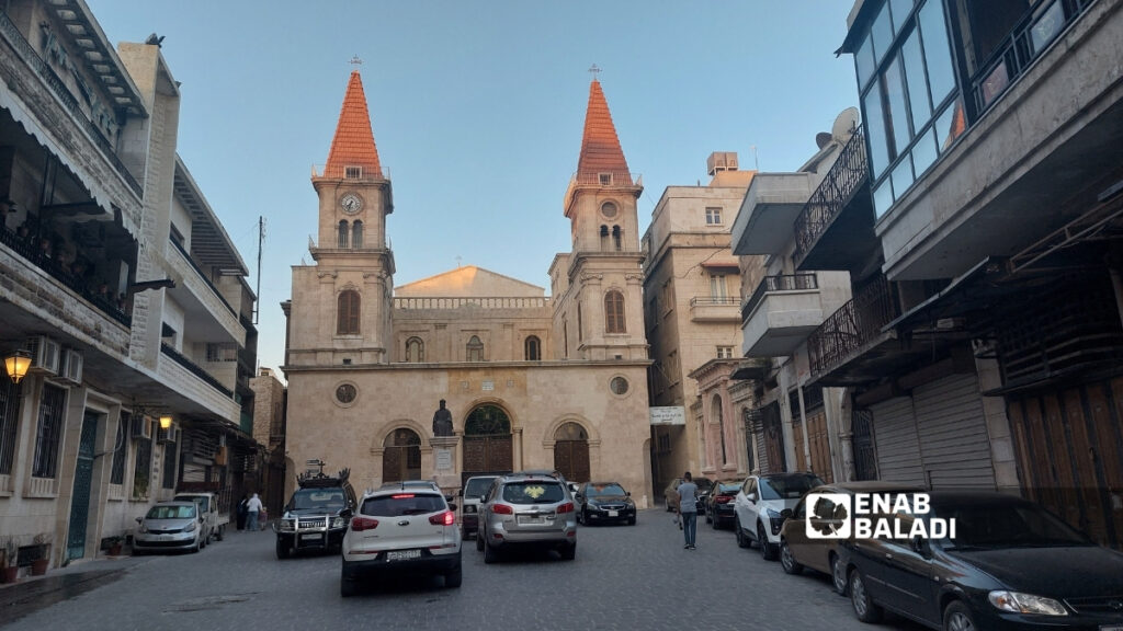 ساحة فرحات وكنيسة في حي الجديّدة بمدينة حلب - 2 تموز 2026 (عنب بلدي)