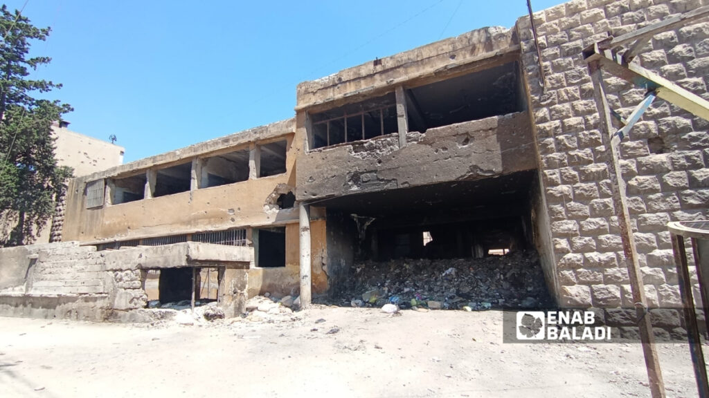 مدرسة مدمرة في حي بستان القصر بمدينة حلب - 9 تموز 2026 (عنب بلدي)
