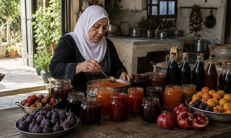 جودة المونة لا ترتبط بكثرة السكر وطول مدة الطهو بل بالتوازن الصحيح بين المكونات (عنب بلدي/مولّدة بالذكاء الاصطناعي)