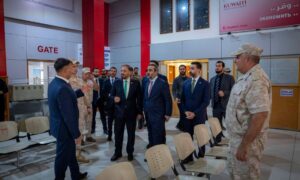 وزير الخارجية السوري أسعد الشيباني يجري زيارة إلى مط\ار اللاذقية الدولي بعد تسلمه من القوات الروسية في سوريا - 9 آب 2026 (وزارة الخارجية السورية)