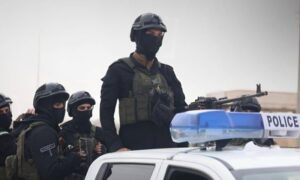 عناصر قوى الأمن الداخلي في محافظة حلب على متن سيارة - 5 شباط 2026 (سانا)