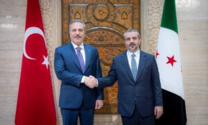 وزير الخارجية السوري أسعد الشيباني يستقبل وزير الخارجية التركي هاكان فيدان - 13 أيلول 2026 (وزارة الخارجية السورية)
