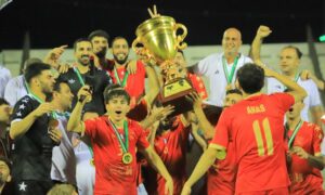 تتويج نادي أهلي حلب بلقب كأس السوبر السوري في الملعب البلدي في محافظة اللاذقية - 12 أيلول 2026 (نادي الاتحاد الحلبي)