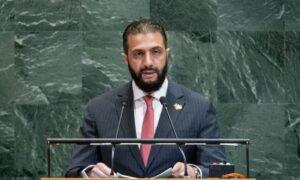 الرئيس السوري أحمد الشرع يلقي كلمة أمام الجمعية العامة للأمم المتحدة - 23 أيلول 2026 (الأمم المتحدة)