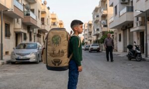 احتواء مخاوف الطفل وتعزيز أمانه وقدرته على التأثير هو أثمن ما تقدمه الأسرة له في ظل الأزمات الاقتصادية والمناخية (عنب بلدي/مولّدة بالذكاء الاصطناعي)
