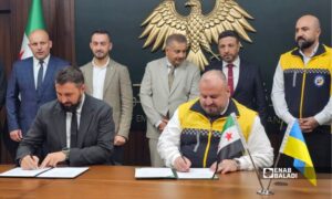 توقيع اتفاقية تعاون بين سوريا وأوكرانيا في مجال نزع الألغام- 20 أيلول 2026 (أحمد المسلماني/ عنب بلدي)