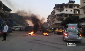 وقفة احتجاجية في حلب على قرار رفع أسعار المحروقات في حلب- 13 أيلول 2026 (عنب بلدي/ موفق الخوجة)