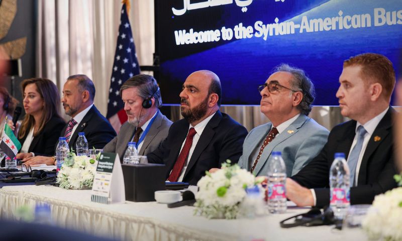 مباحثات اقتصادية سورية أمريكية رفيعة المستوى في دمشق بمشاركة 50 شركة أمريكية لعقد استثمارات أمريكية في سوريا - 15 ايلول 2026 (سانا/لقطة شاشة)