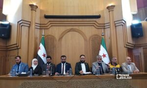 مؤتمر صحفي تقيمه محافظة حلب لاستعراض مشاريع ضمن رؤية سوريا بلا مخيمات - 22 أيلول 2026 (عنب بلدي/ موفق الخوجة)