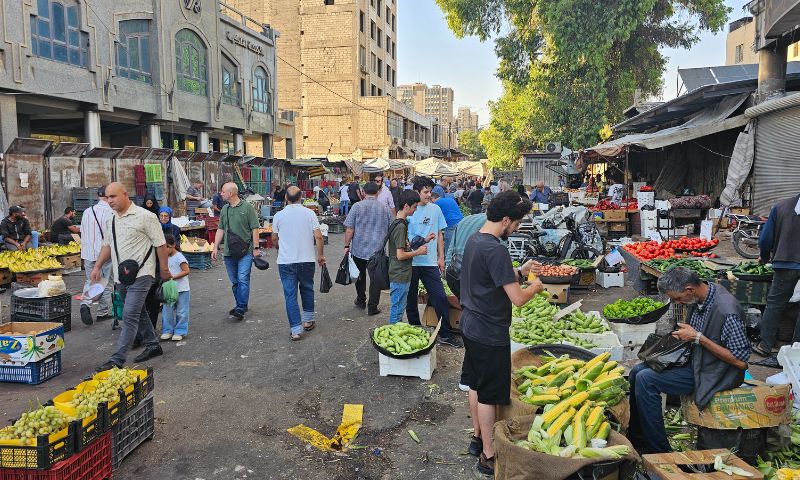 مواطنون يتسوقون في سوق الهال القديم بدمشق - 16 أيلول 2026 (عنب بلدي/أحمد مسلماني)