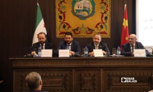 اجتماع في غرفة تجارة دمشق مع مجلس الأعمال السوري الصيني لبحث مطالب التجار - 7 تشرين الأول 2026 (عنب بلدي/وسيم العدوي)