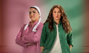 الفنانتان السوريتان كندة علوش وناندا محمد من "بوستر" أعمالهما الأخيرة في مصر (تعديل عنب بلدي)
