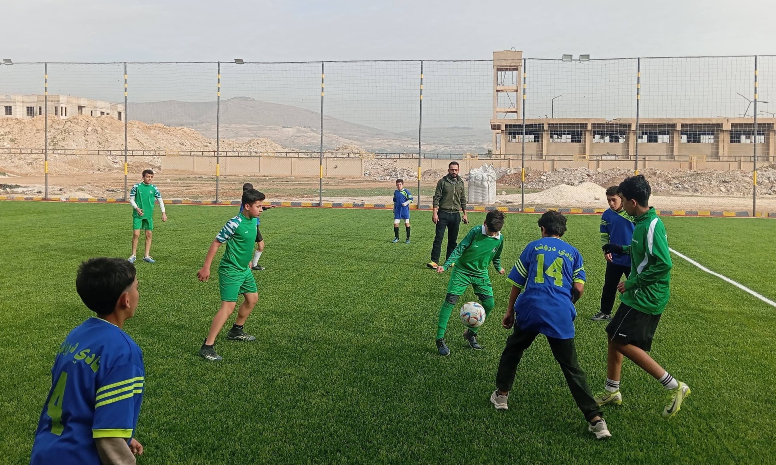 من مباراة براعم داريا وبراعم دروشا في داريا – 13 شباط 2026 (صفحة نادي داريا الرياضي - فيسبوك)