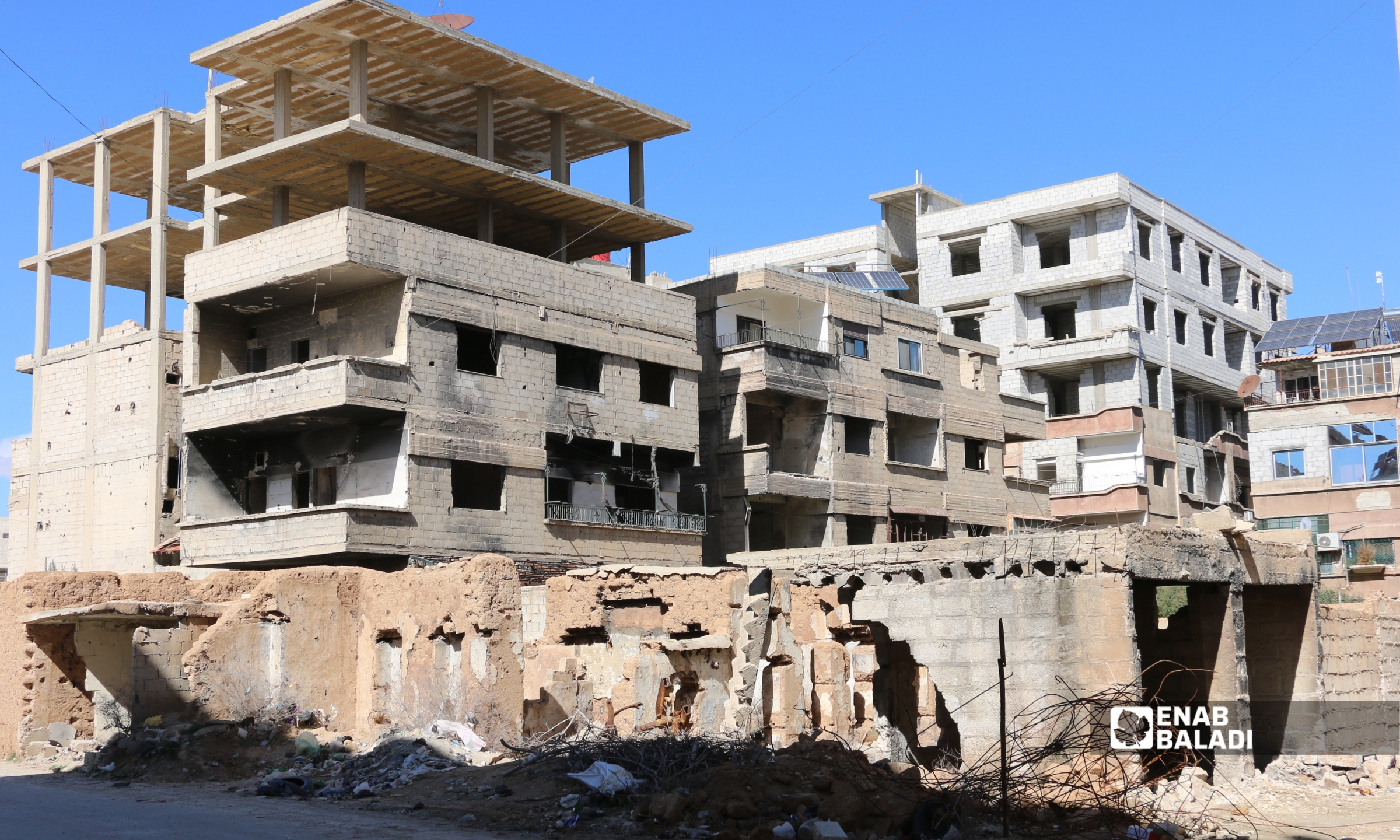 حارة النكاشات في مدخل مدينة داريا - 20 شباط 2026 (عنب بلدي - سعيد خشفة)