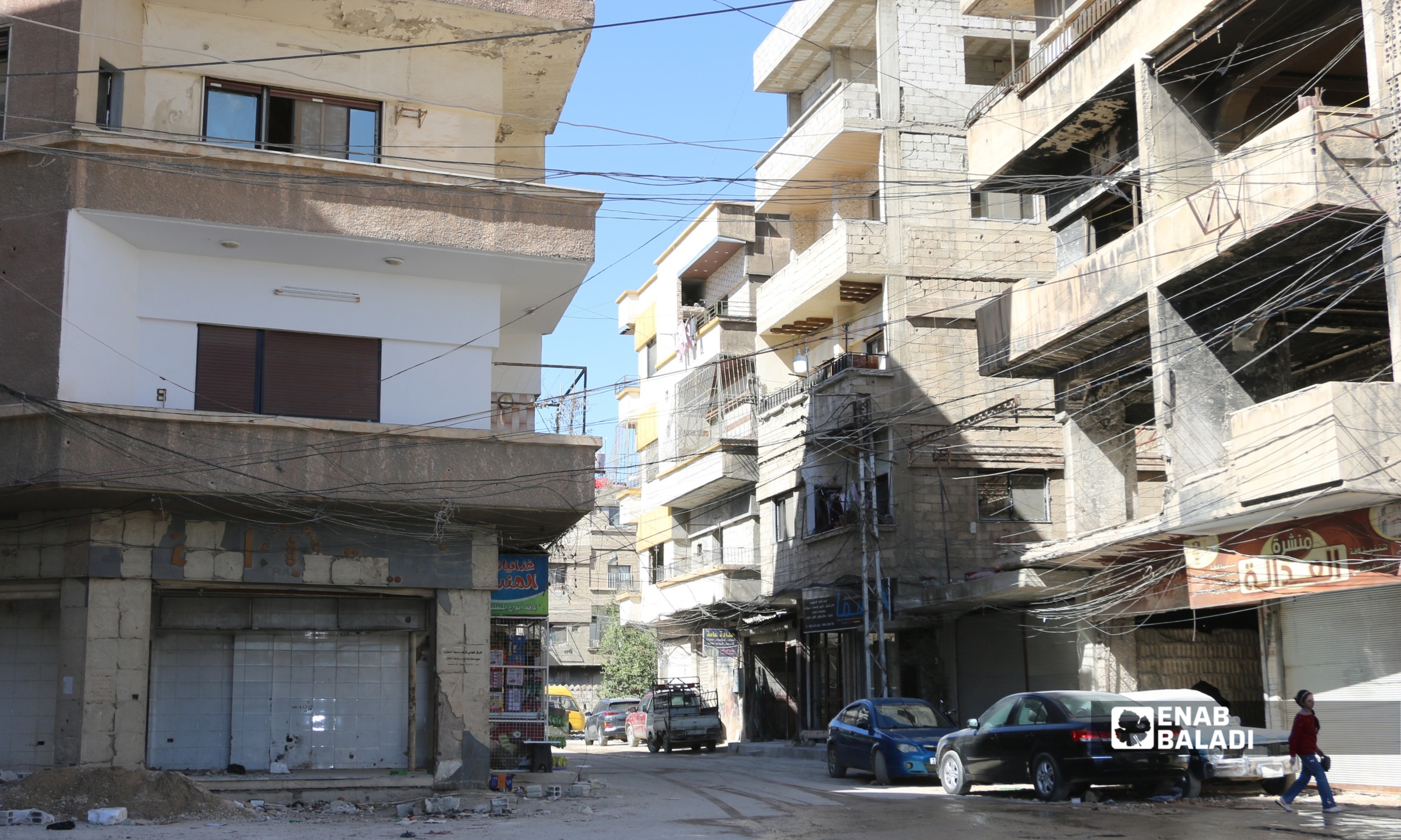 حارة النكاشات في مدخل مدينة داريا - 20 شباط 2026 (عنب بلدي - سعيد خشفة)