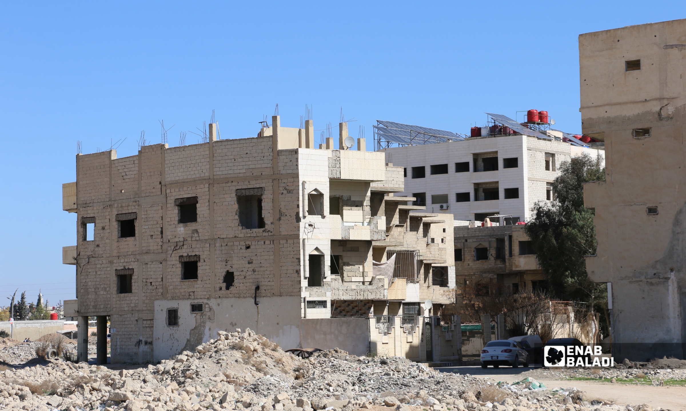 حارة النكاشات في مدخل مدينة داريا - 20 شباط 2026 (عنب بلدي - سعيد خشفة)