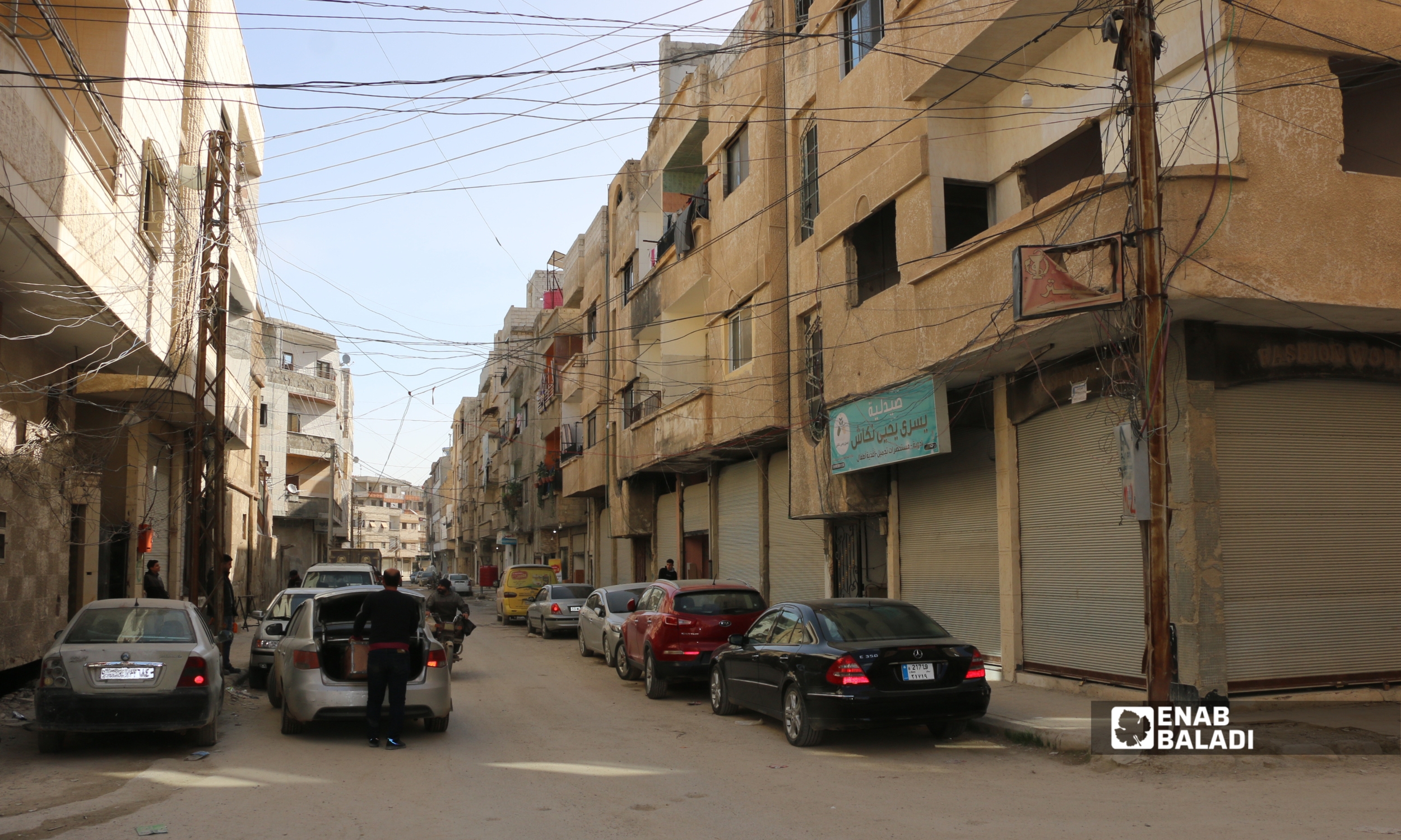 الطريق الممتد بين حديقة القابوني وجمعيات المحامين - خلف جامع الرضا بداريا - 7 شباط 2026 (عنب بلدي)