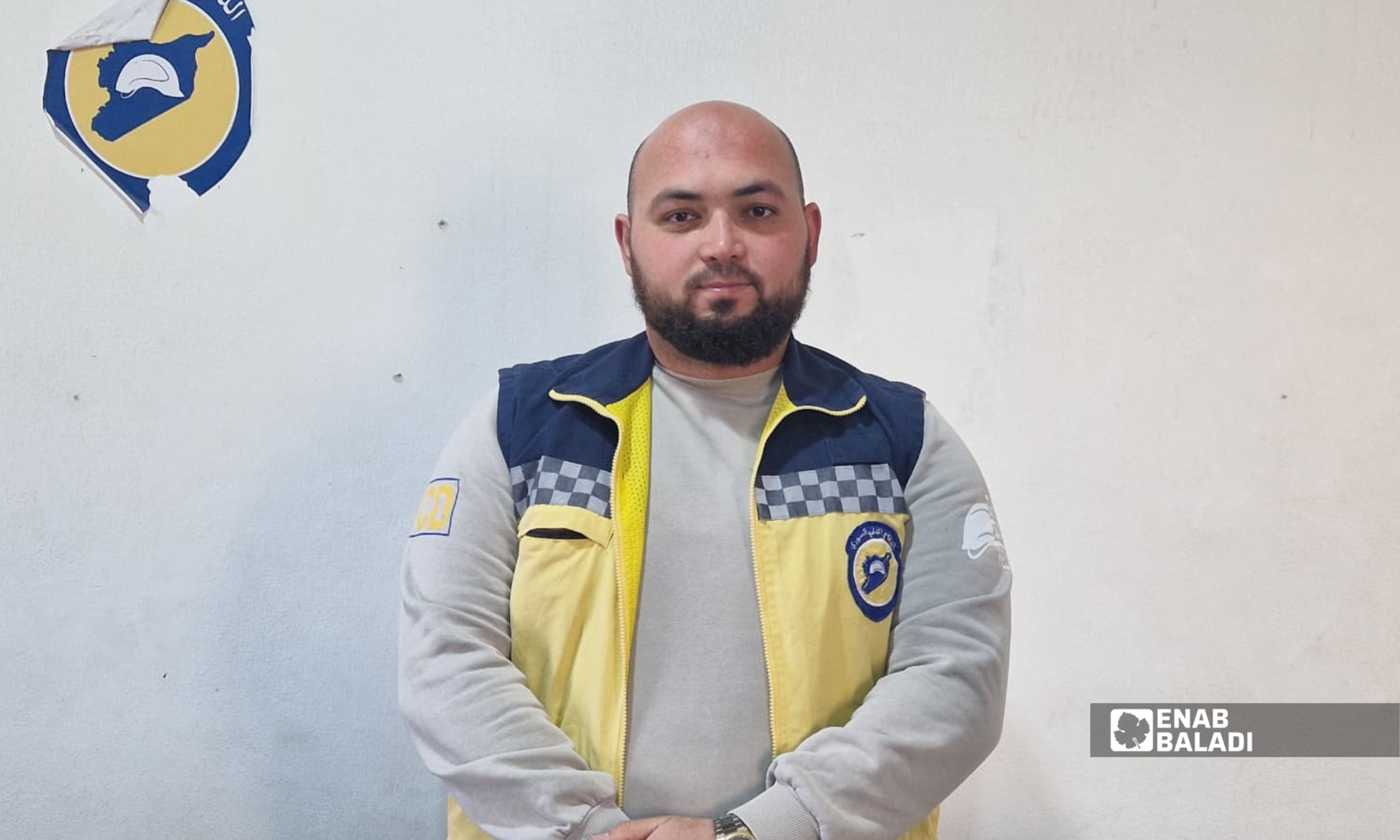 خالد نجم، مدير مركز الدفاع المدني بداريا - 2 آذار 2026 (عنب بلدي)