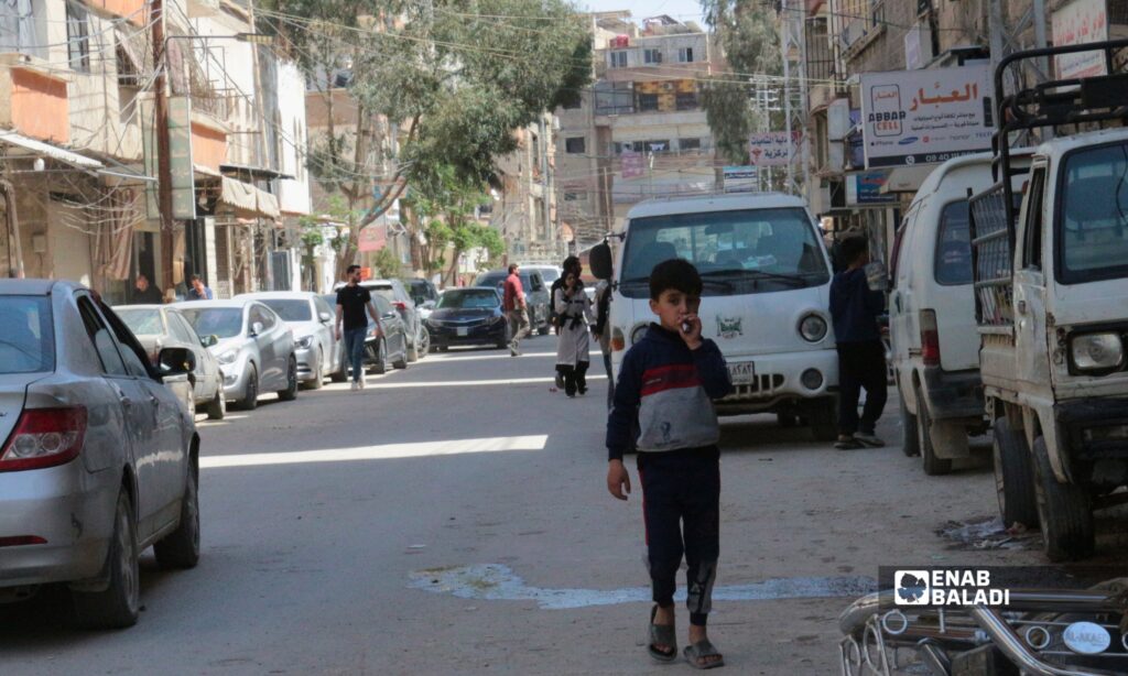 ازدحام مروري في شارعي الشاميات والثورة بمدينة داريا 