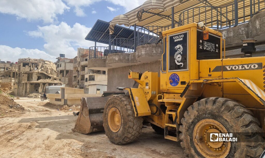 الحديقة العامة في داريا خلال بدء أعمال المرحلة الجديدة من إعادة التأهيل