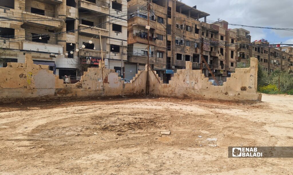 الحديقة العامة في داريا خلال بدء أعمال المرحلة الجديدة من إعادة التأهيل