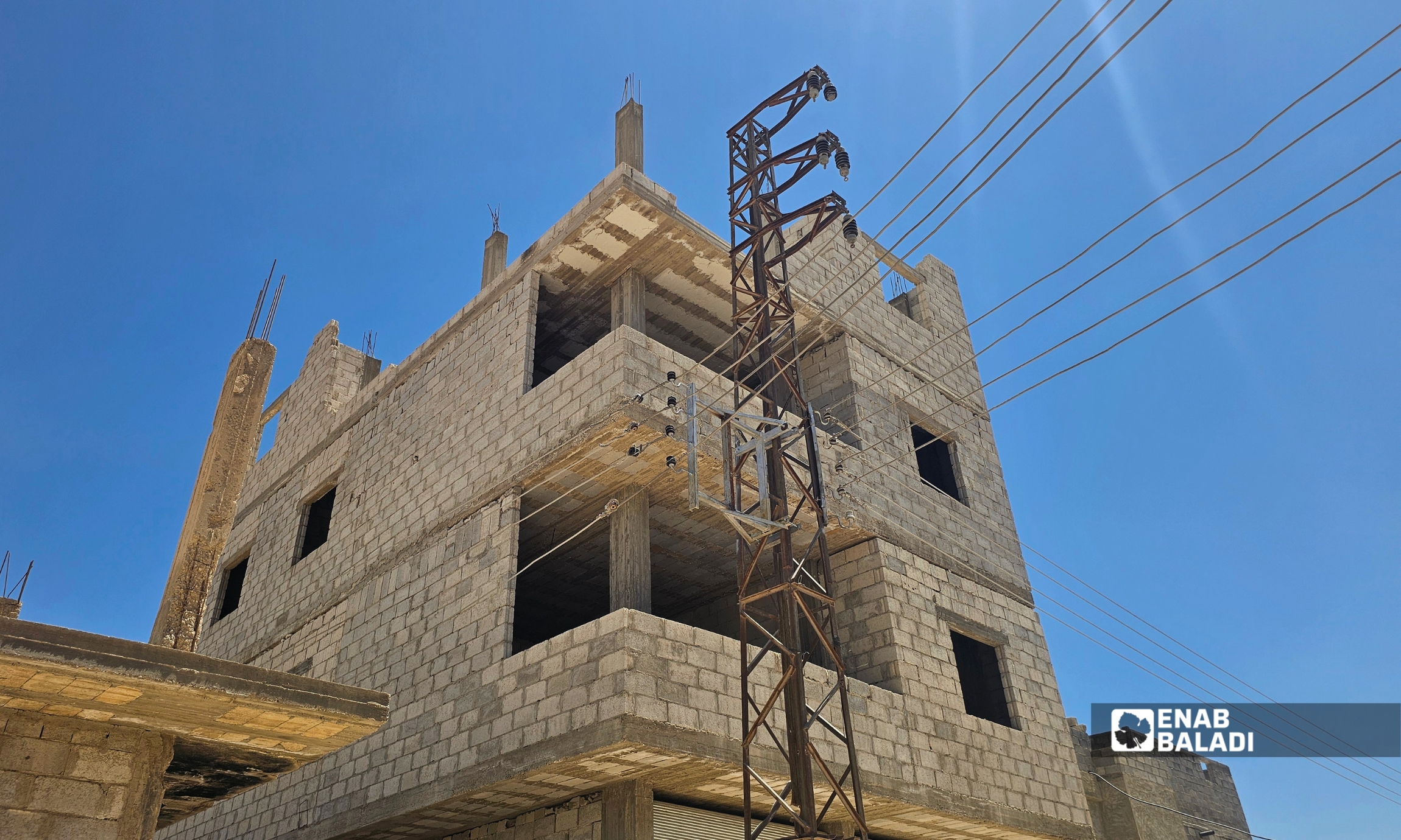 محولة الكهرباء الجديدة في منطقة جامع الفارس بمدينة داريا بعد دخولها الخدمة