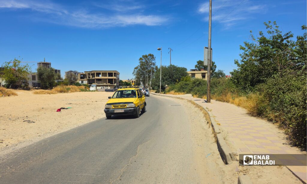 مدخل مدينة داريا من جهة جسر اللوان يشهد حركة مرورية يومية