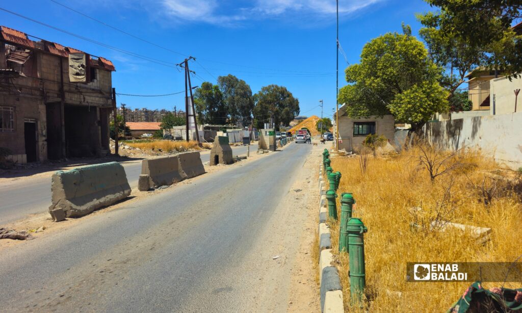 مدخل مدينة داريا من جهة جسر اللوان يشهد حركة مرورية يومية