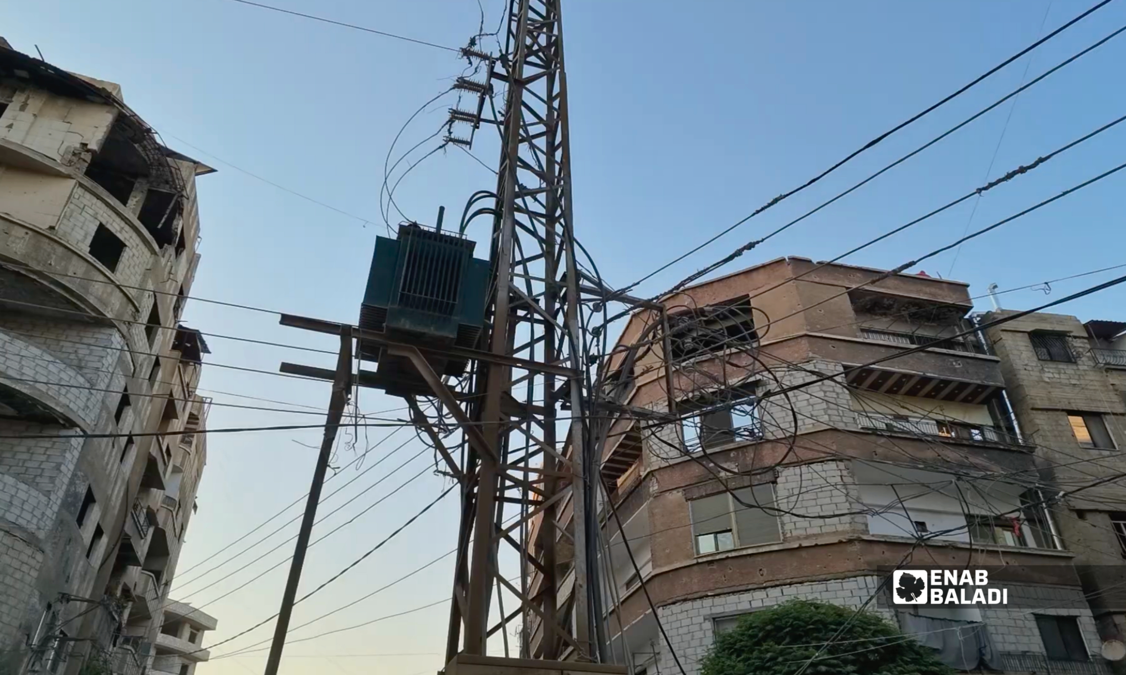 شبكة الكهرباء في ساحة شريدي بمدينة داريا