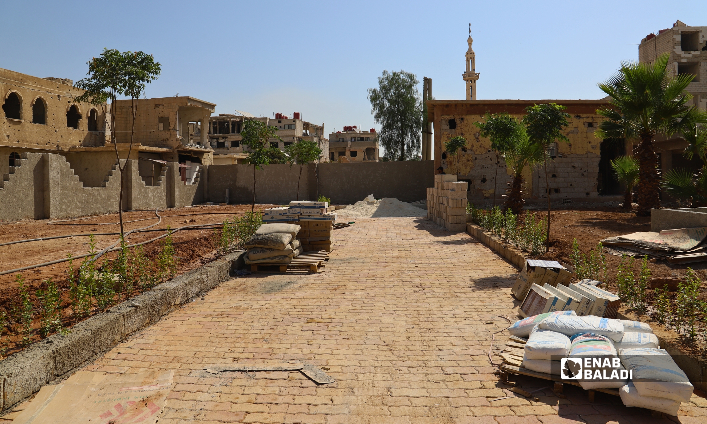 تأهيل حدائق داريا يتقدم.. السكان يطالبون بحراس وضبط الدراجات والضجيج 12 حديقة الكنيسة في مدينة داريا